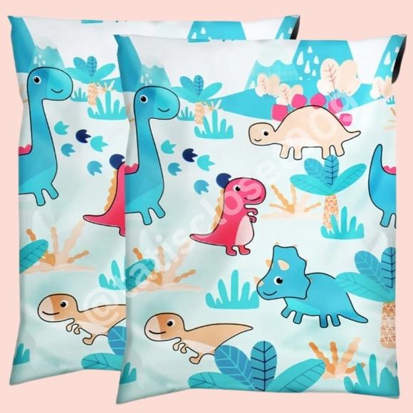 20 Polymailers blue kids dinosaur design size 10x13 - Picture 2 of 2
